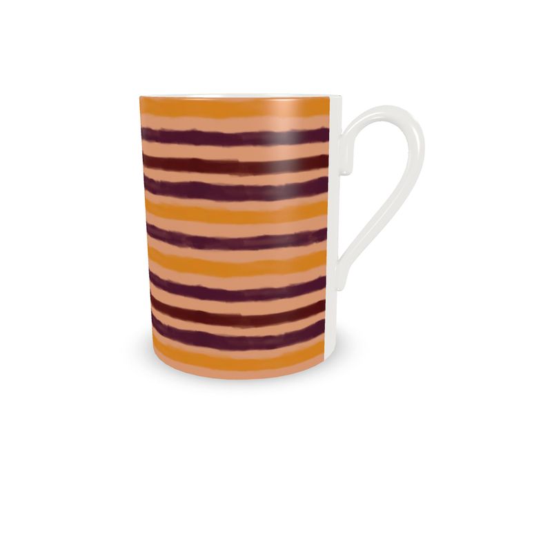 Autumn Horizon Stripes Espresso Cup and Saucer