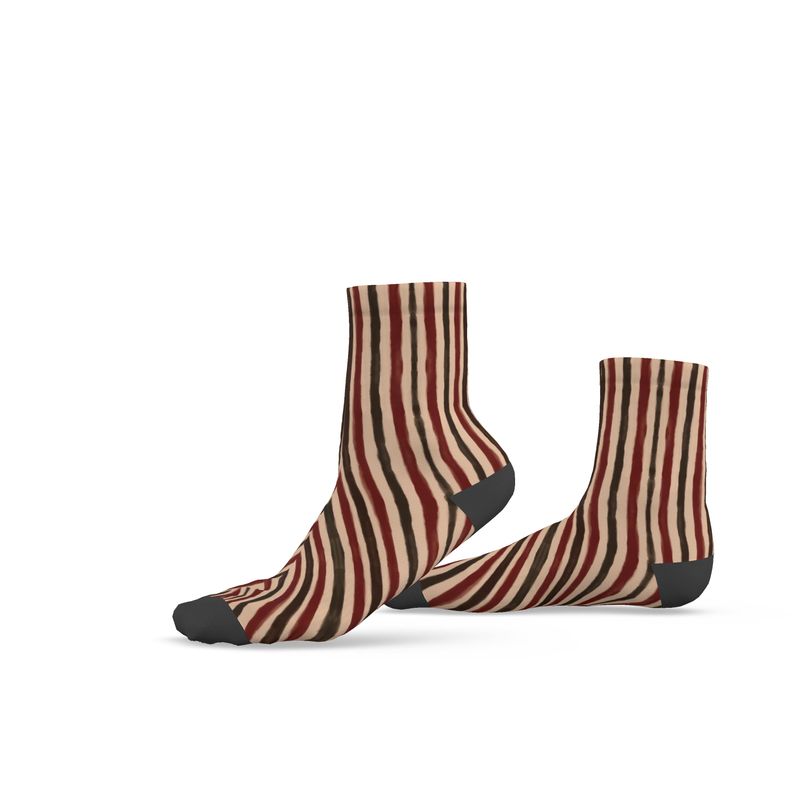 Autumn Harvest Vertical Stripes cotton Socks + gift box