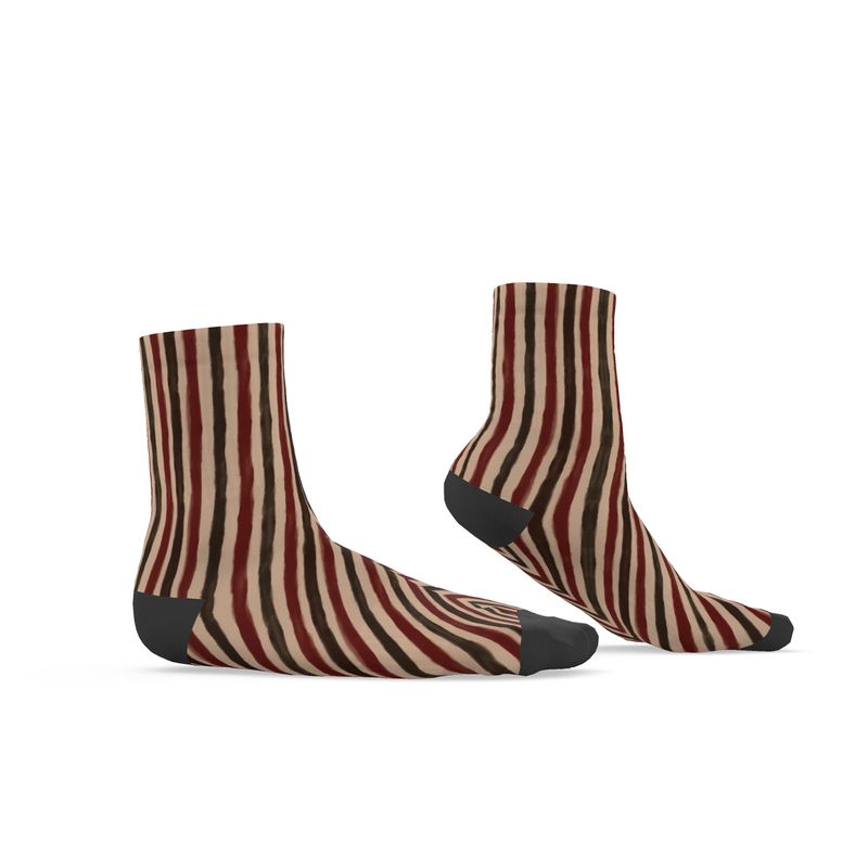 Autumn Harvest Vertical Stripes cotton Socks + gift box