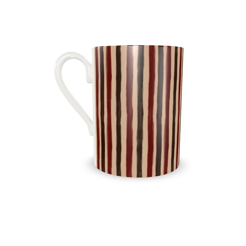 Autumn Harverst vertical stripes Espresso cup and saucer