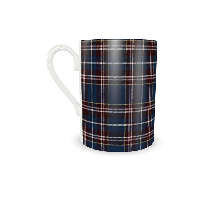 Frosted Winter Heritage Plaid Espresso Cup and Saucer