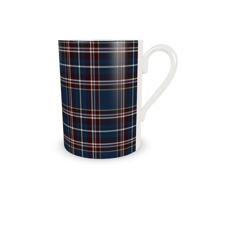 Frosted Winter Heritage Plaid Espresso Cup and Saucer