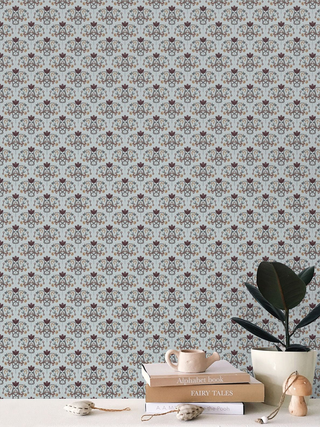 Equestrian Keepsakes Wallpaper – Soft Blue