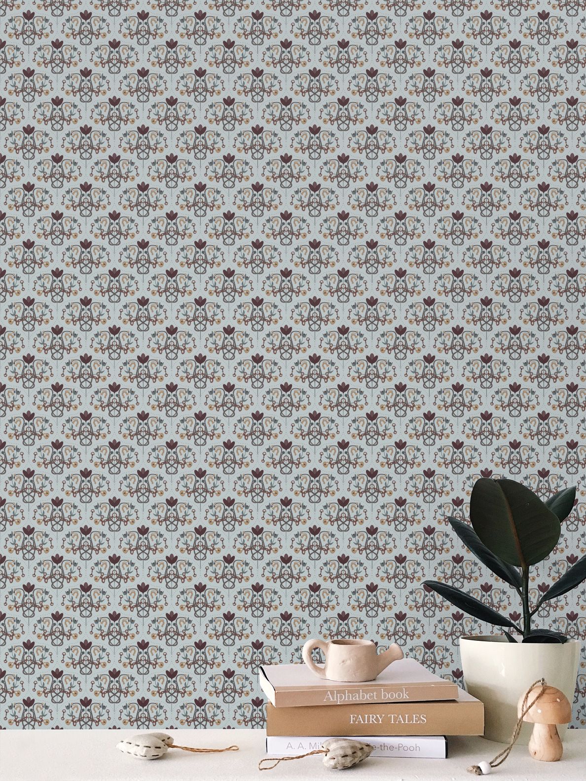 Equestrian Keepsakes Wallpaper – Soft Blue