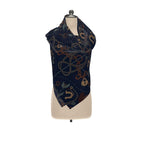 Equestrian Keepsakes 100% Silk Scarf - Midnight Blue