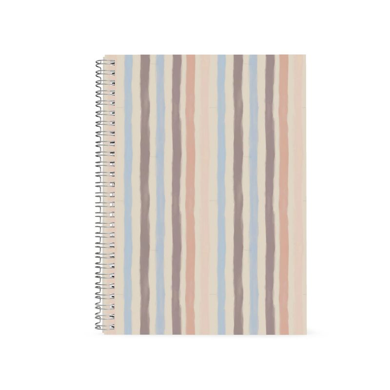 Heirloom Stripe Spiral Notebook – Soft Neutral Hardcover Journal