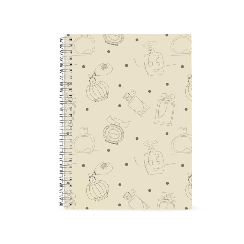 Vintage Elegance Perfume Bottles Spiral Notebook – Illustrated Neutral