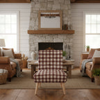 Autumn Distressed Gingham Occasioinal Chair