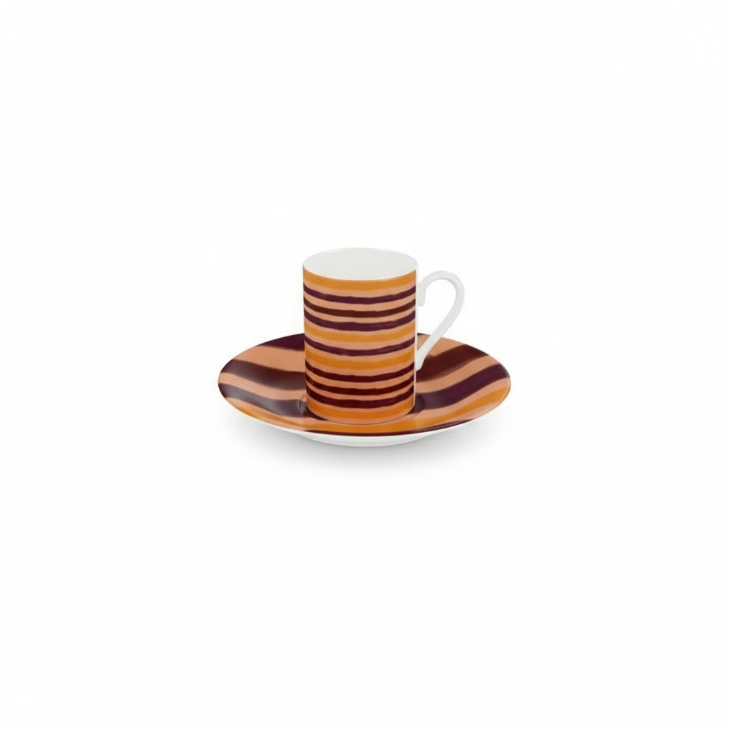 Autumn Horizon Stripes Espresso Cup and Saucer