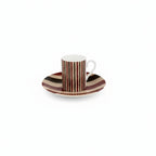 Espresso cup and saucer Autumn Harvest Vertical Stripes