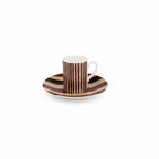 Autumn Harverst vertical stripes Espresso cup and saucer