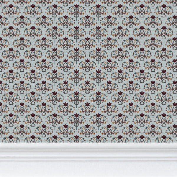Equestrian Keepsakes Wallpaper – Soft Blue