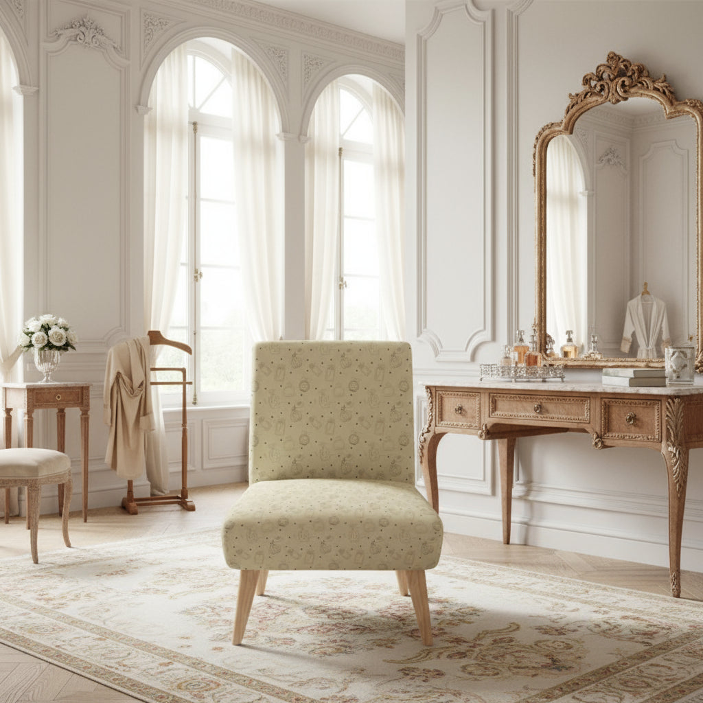 Vintage Elegance Perfume Bottles Dressing chair