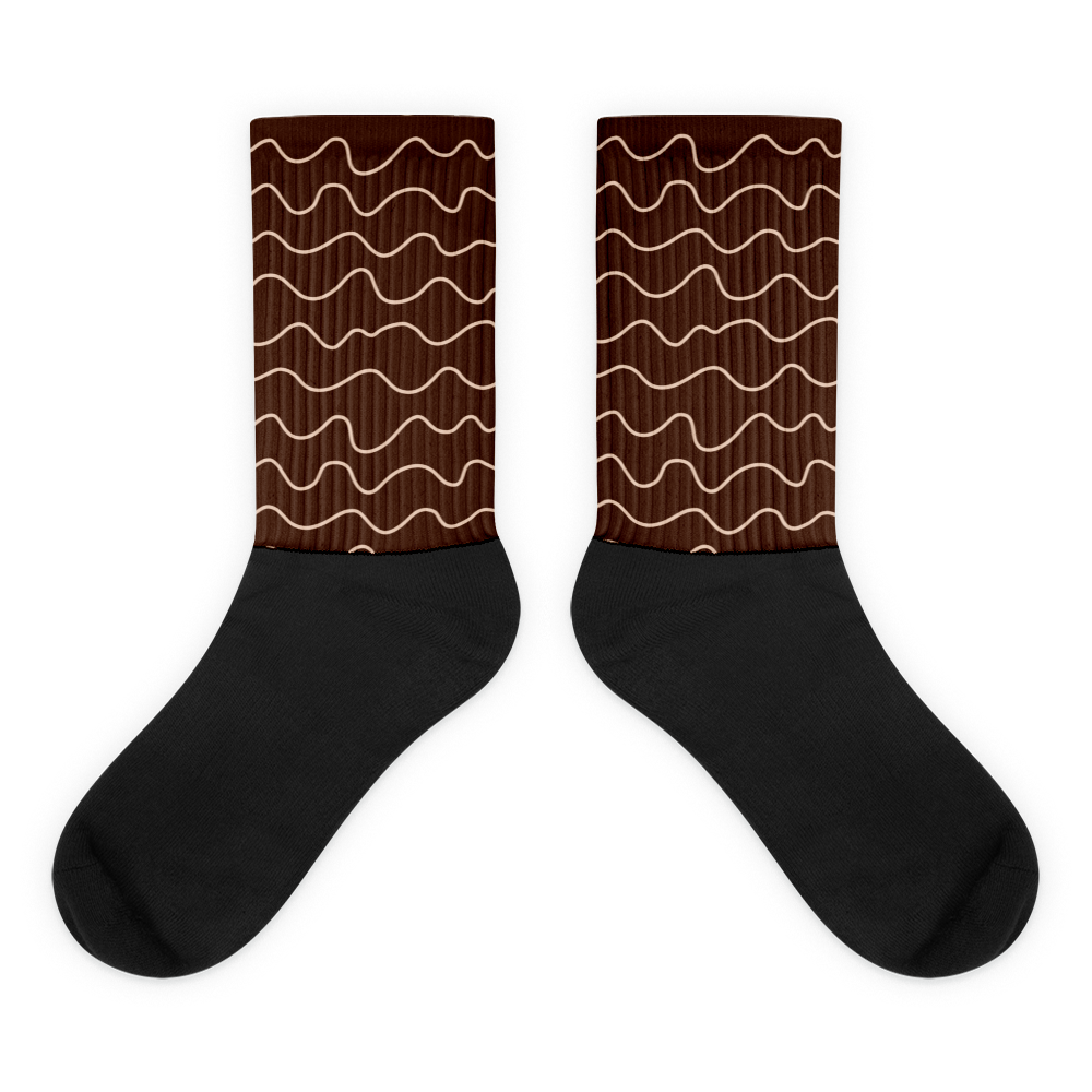 Autumn Chocolate Waves Socks