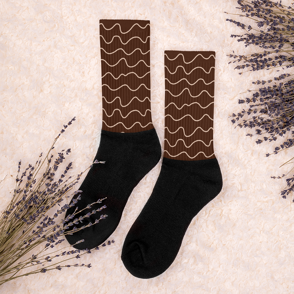 Autumn Chocolate Waves Socks