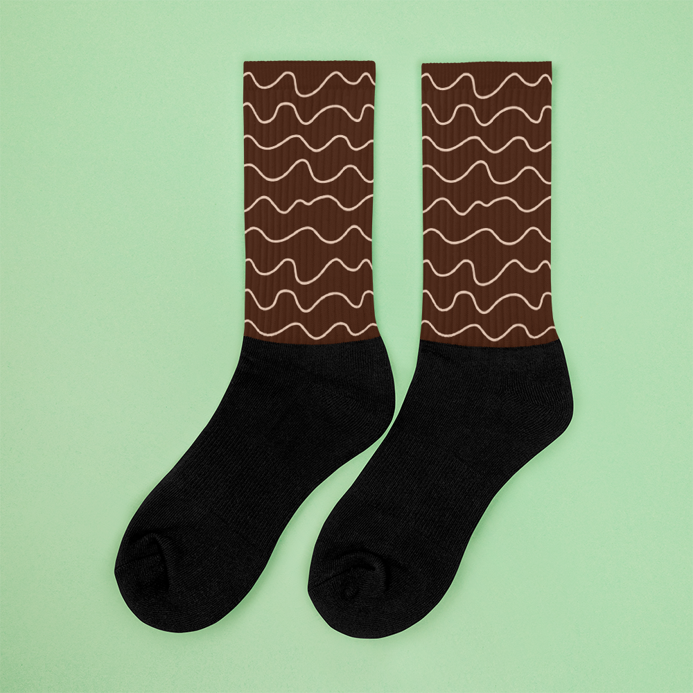 Autumn Chocolate Waves Socks