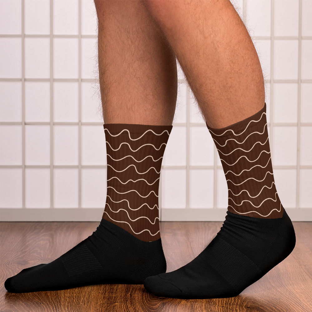 Autumn Chocolate Waves Socks