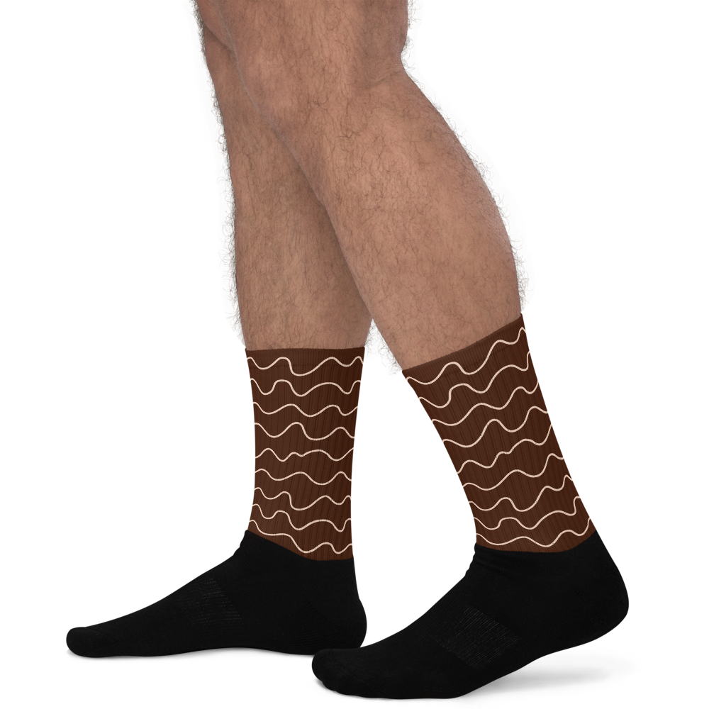 Autumn Chocolate Waves Socks