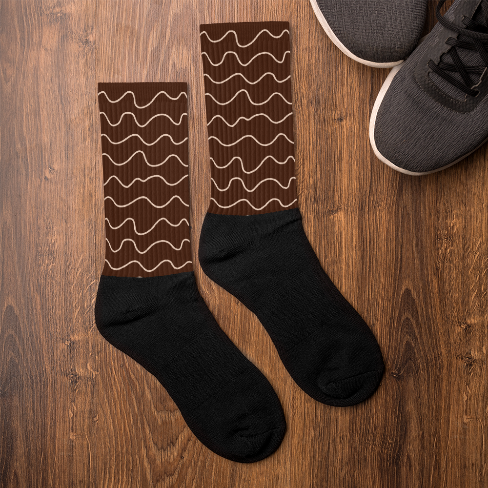 Autumn Chocolate Waves Socks