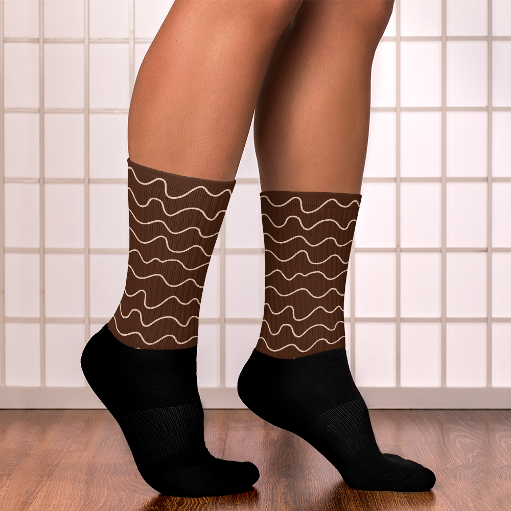 Autumn Chocolate Waves Socks