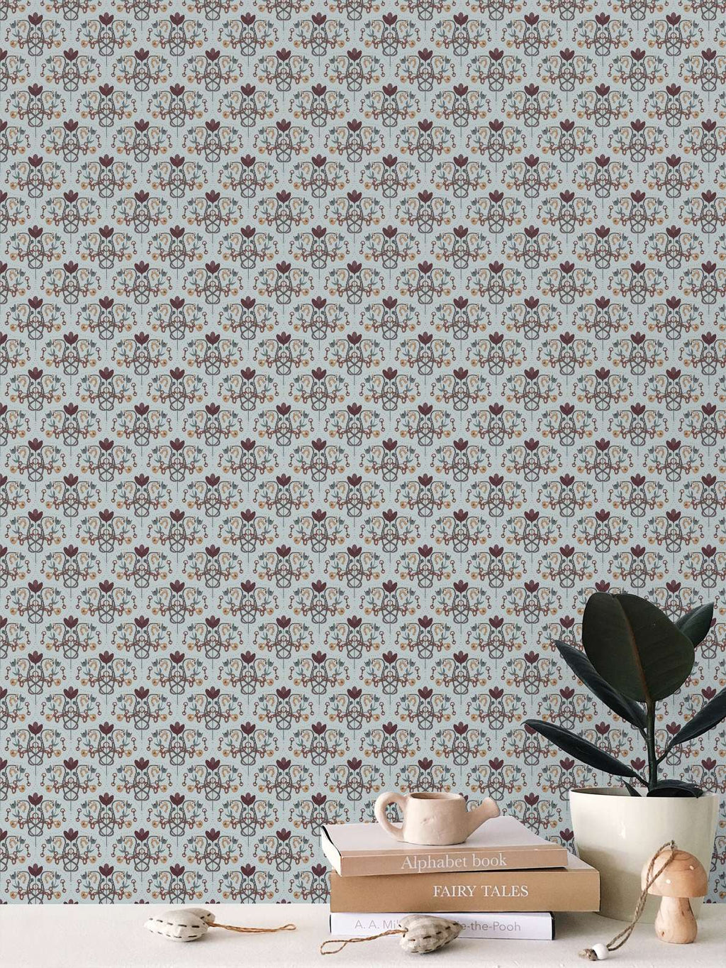 Equestrian Keepsakes Wallpaper – Soft Blue