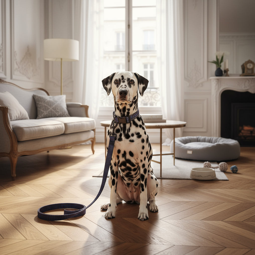 winter plaid pet collar and leash Product mockup